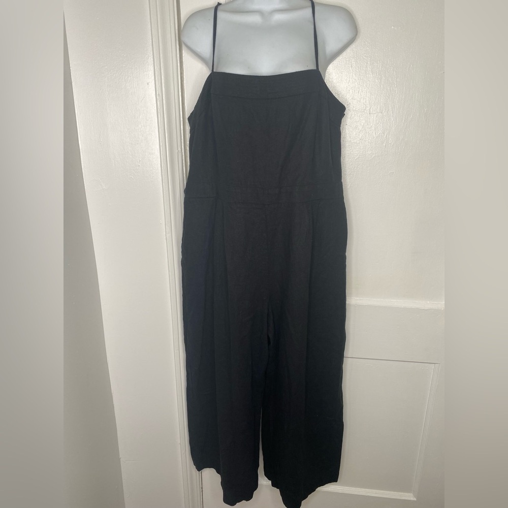 J CREW Women's Black Strap Cropped Jumpsuit